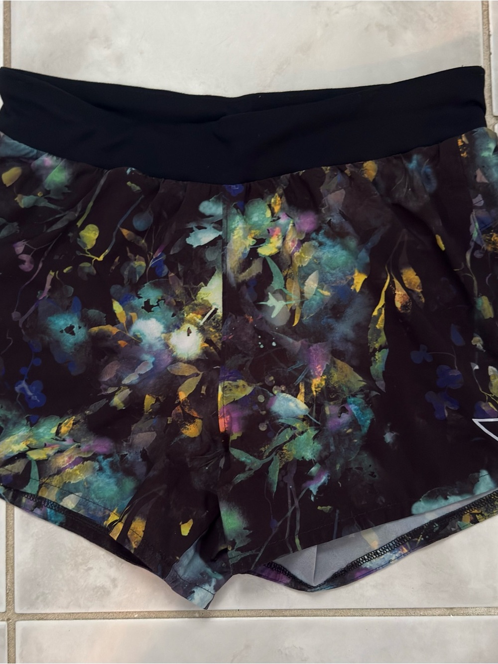 KORSA Black Floral-Print Athletic Shorts